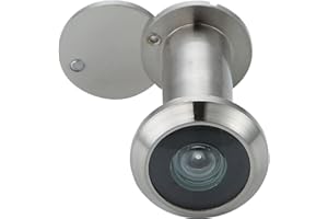 Forliggio Peephole Front Door Viewer with Privacy Cover, One-Way 220 Degrees in Satin Nickle