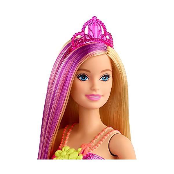 Barbie-GJK13-Dreamtopia-Princess-Doll Barbie Dreamtopia Princess Doll, 12-Inch, Blonde with Purple Hairstreak Wearing Pink Skirt and Tiara, for 3 to 7 Year…