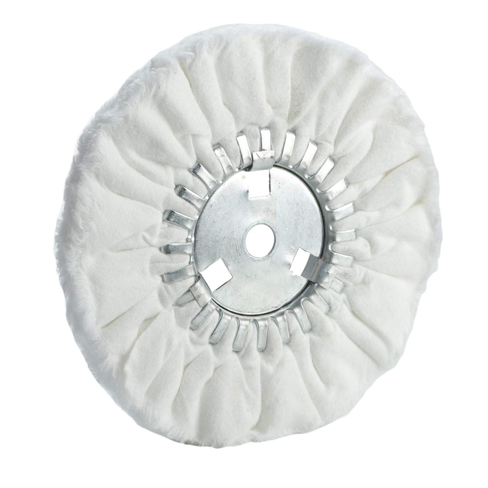 10" Soft Airway Buffing Wheel White / 5/8'' Arbor Hole/Soft Flannel Polishing for Angle Grinder - 1 PCS