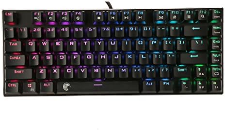 Z-88 RGB LED Backlit Water-Proof Mechanical Gaming Keyboard with 81 Keys Anti-Ghost Keys, Brown Switches, Black