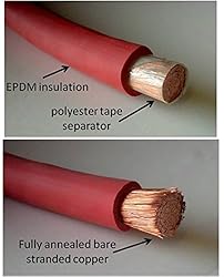 1/0 Gauge 1/0 AWG 10 Feet Black + 10 Feet Red