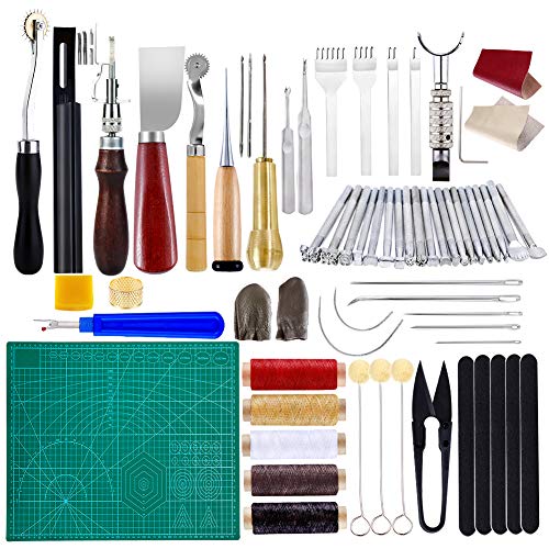 BUTUZE Practical Leather Tools 60 PCS Complete Craft Sewing Kit for