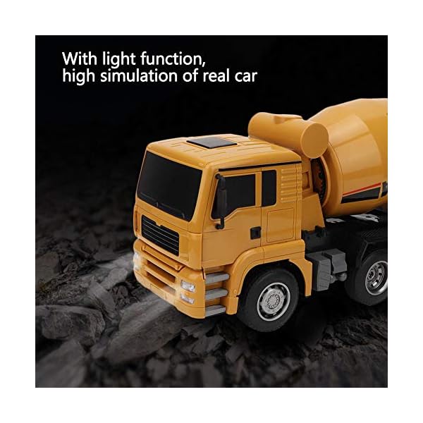 Dilwe RC Mixer Car, 1/18 6 Kanal Cement Truck BAU Spielzeug Licht ferngesteuertes Fahrzeug für Kinder – Bild 6