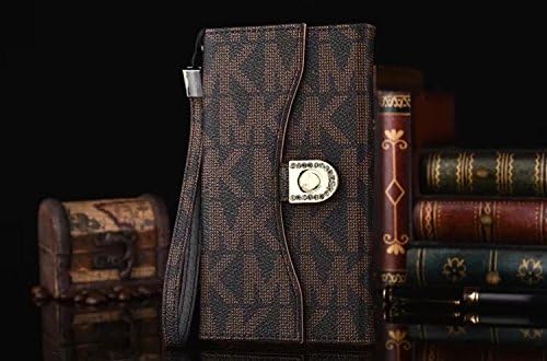 "US Seller" MKAyDiN New Elegant Luxury PU Leather Wallet Style 3 Folds Flip Cover Case for iPhone 7 Plus / iPhone 8 Plus " NOT for iPhone 7 or iPhone 8 ". MK (Brown)