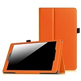 Fintie Folio Case for Amazon Fire HD 8 (Previous Generation - 6th) 2016 release - Slim Fit Premium Vegan Leather Standing Protective Cover With Auto Wake / Sleep, Orange