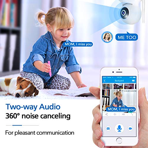 WiFi IP Camera 1080P - TENVIS Wi-Fi IP Security Camera Surveillance Camera System Wireless HD 1080p Security Cam Home Dome Baby Elder Pet Nanny Monitor with Pan/Tilt Two-Way Audio/Night Vision