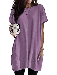 Poetsky Women's Short Sleeve Soft Chunky Cozy