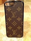 Handcrafted iPhone 7plus flexible cell phone case covered with re-purposed Louis Vuitton canvas