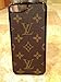 Handcrafted iPhone 7plus flexible cell phone case covered with re-purposed Louis Vuitton canvas