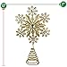 Ornativity Glitter Snowflake Tree Topper - Gold Sparkling Gem Jewel Snowflakes Christmas Tree Toppers Xmas Holiday Trees Top Decoration 12