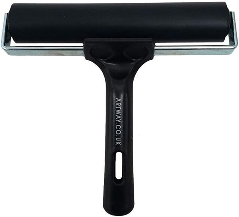 Artway 15cm Rubber Brayer Roller - Black Lino Printing Tool