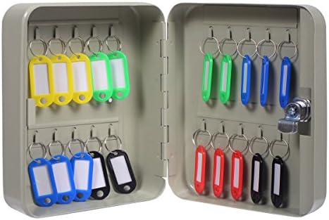 20 Metal Safe Hook Key Box w/Tag Home Car Lock Storage Case Cabinet Wall Mount