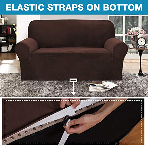 Velvet Stretch Sofa Covers Loveseat Couch Covers for 2 Cushion Couch