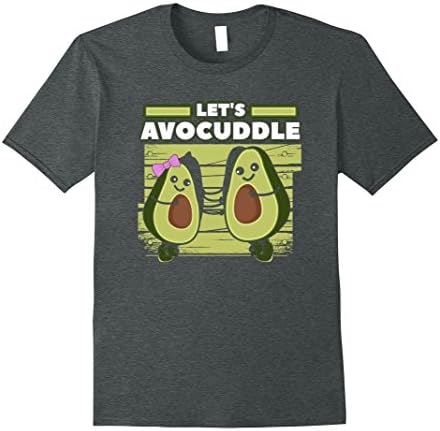 Mens Cute Let's Avocuddle T-Shirt XL Dark Heather
