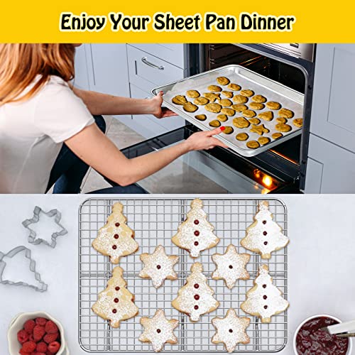 Stainless Steel Cooling Rack Set Of 2 - 7.8 & 9.2 Inch Round Baking Racks For Oven & Air Fryer