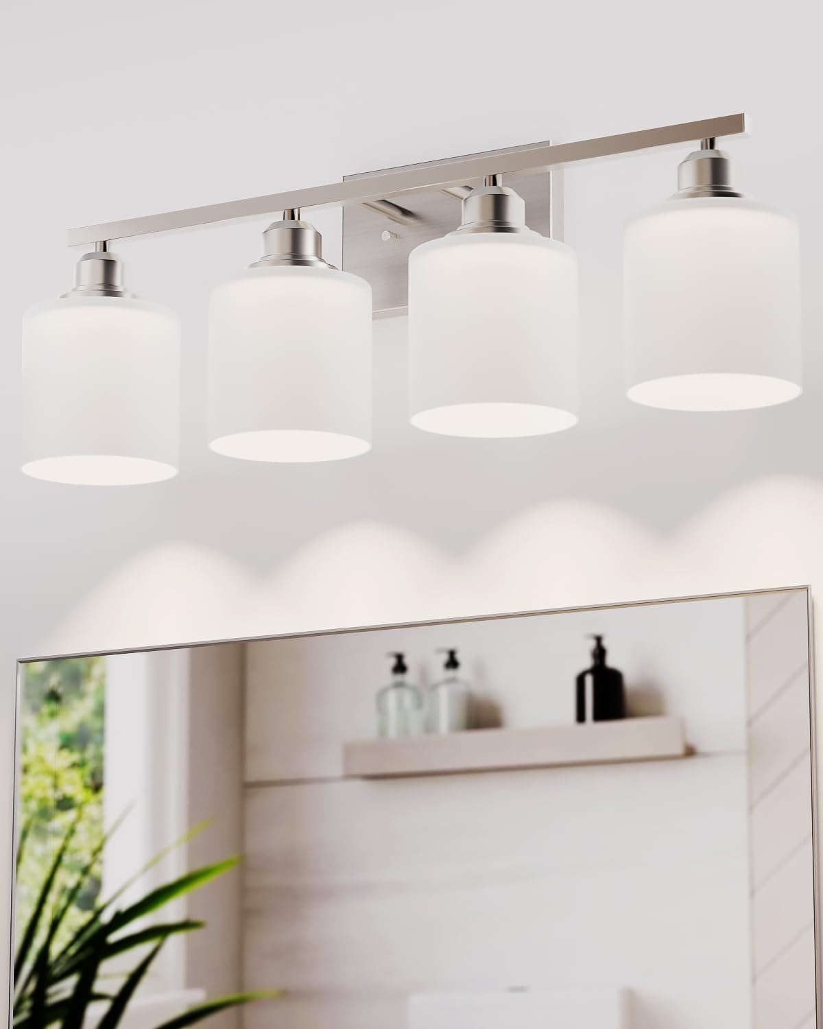 Sailstar Brushed Nickel Bathroom Vanity Light Fixtures, Modern,