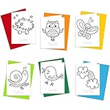 Coloring Cards: Hello Love Stationery Set - Greeting Cards for Kids to Color Designed for Children to Practice Letter Writing - 100% Recycled Note Cards with Envelopes - Blank Inside - Made in USA