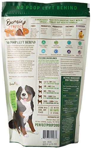 suplemento de salud y digestión de caca perfecta para perros: fibra, prebióticos, probióticos, enzimas digestivas, heces duras y blandas, salud mejorada