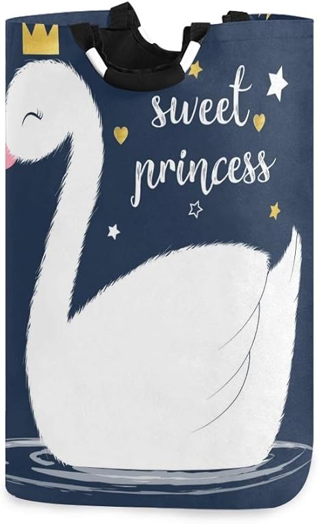 Amazon Co Jp Bohomonos ランドリーバッグ 甘いプリンセススワンイラストベクトル 大容量 取っ手付き 折りたたみ式 防水 雑貨整理 収納便利 ランドリーかご 収納ボックス ランドリー収納 32 28 57 5cm ホーム キッチン