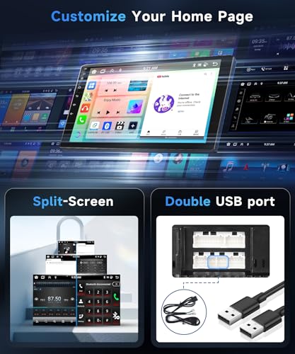 6G+128G 8 Cores Android Car Radio for Ford Fiesta 2009-2017 9 Inch Screen Car Radio with Carplay Wireless Android Auto Mirror Link Bluetooth FM/RDS/EQ/DSP WiFi GPS Steering Wheel Controls Backup Camera