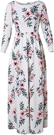 Womens Floral Empire Maxi Dress,Alcylane Women's 3/4 Sleeve Vintage Retro Long Maxi Dres
