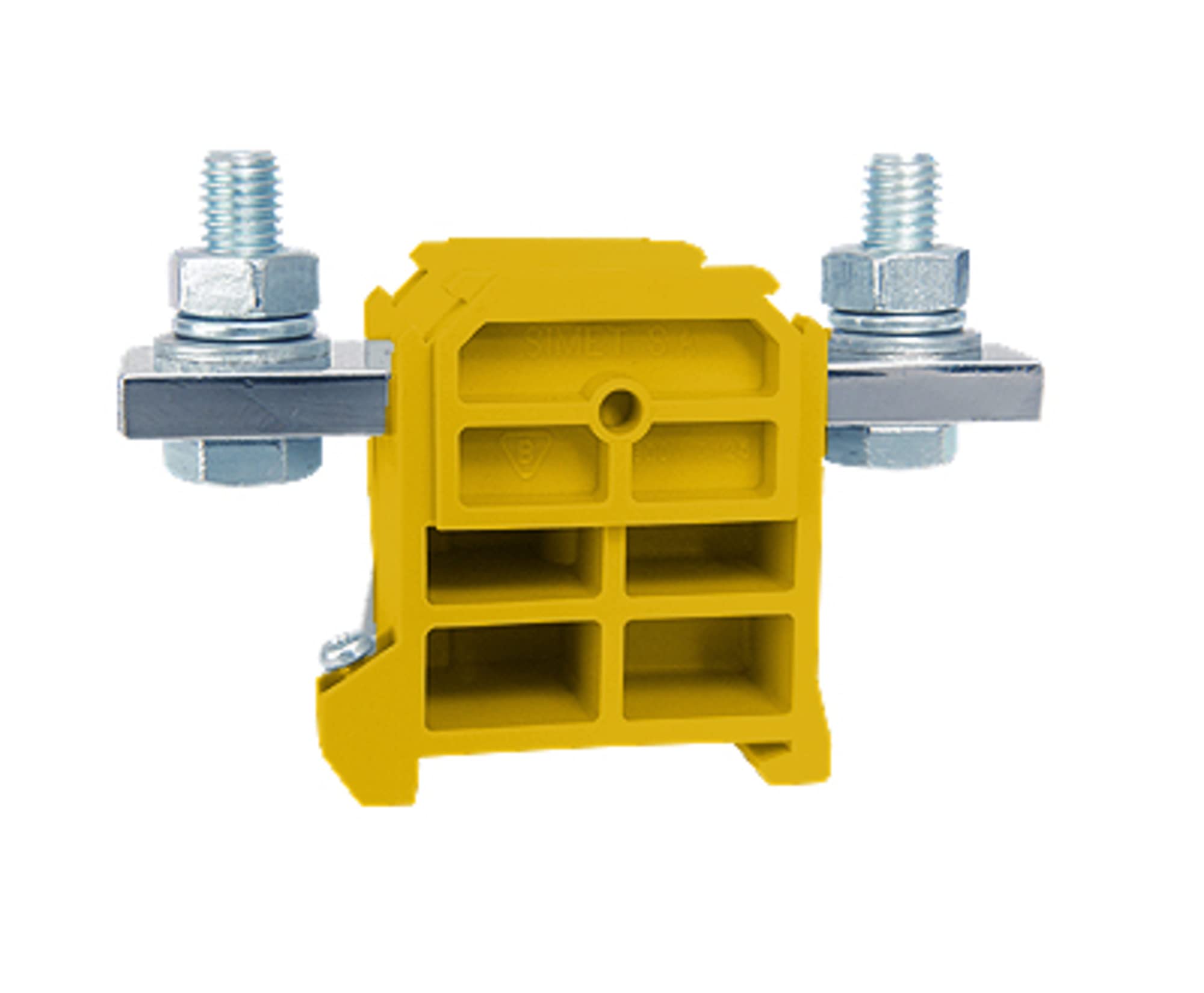 SIMET Brand Yellow ZSG1-95.0Z Rail Mounted Screw Terminal Block