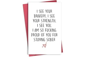 Sobriety Card Gifts for Men Women Husband Sober Gifts for Dad Brother Mom Sober Anniversary Cards for Women Men Husband Proud