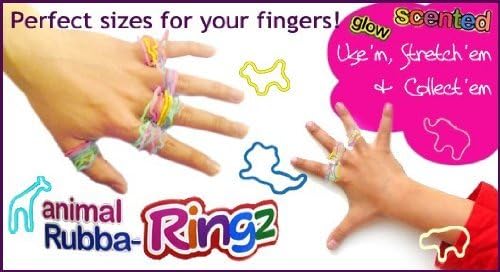 Animal Rubba-Ringz 24-Rings Per Pack Glow In The Dark & Scented