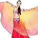 Wuchieal Women's Egyptian Egypt New Belly Dance Costume Colorful Isis Wings (One Size, 3#Yellow-Orange-red)