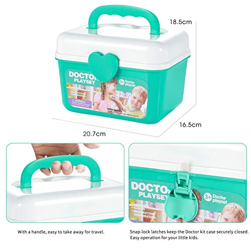 image for Kids Doctor Set, GEYIIE 23 Piece Medical kit Pretend Play Toys with El