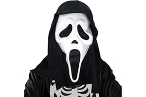 Halloween Scream Mask, Scary Ghost Face Mask, Horror Mask, Horrible Skull Face Mask for Halloween Party Decoration