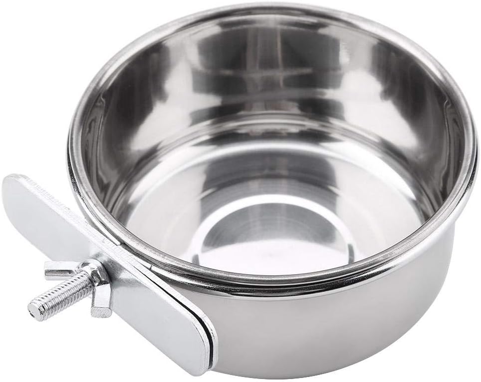 Parrot Feeding Bowl, Parrot Parakeet Stainless Steel Food Water Feeder Bird Cage Accessory(S), Silver - Image 5