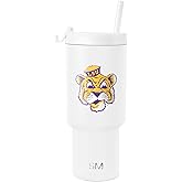 Simple Modern Officially Licensed Collegiate LSU Tigers 30 oz Tumbler with Flip Lid and Straws | Insulated Cup Stainless Steel | Retro Vault Collection | Louisiana State University
