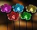 Brilliant & Mo Set of 2 Acrylic Trumpet Flower Garden Stakes Solar Flower Light for Home Patio Deck Lawn Yard Decor