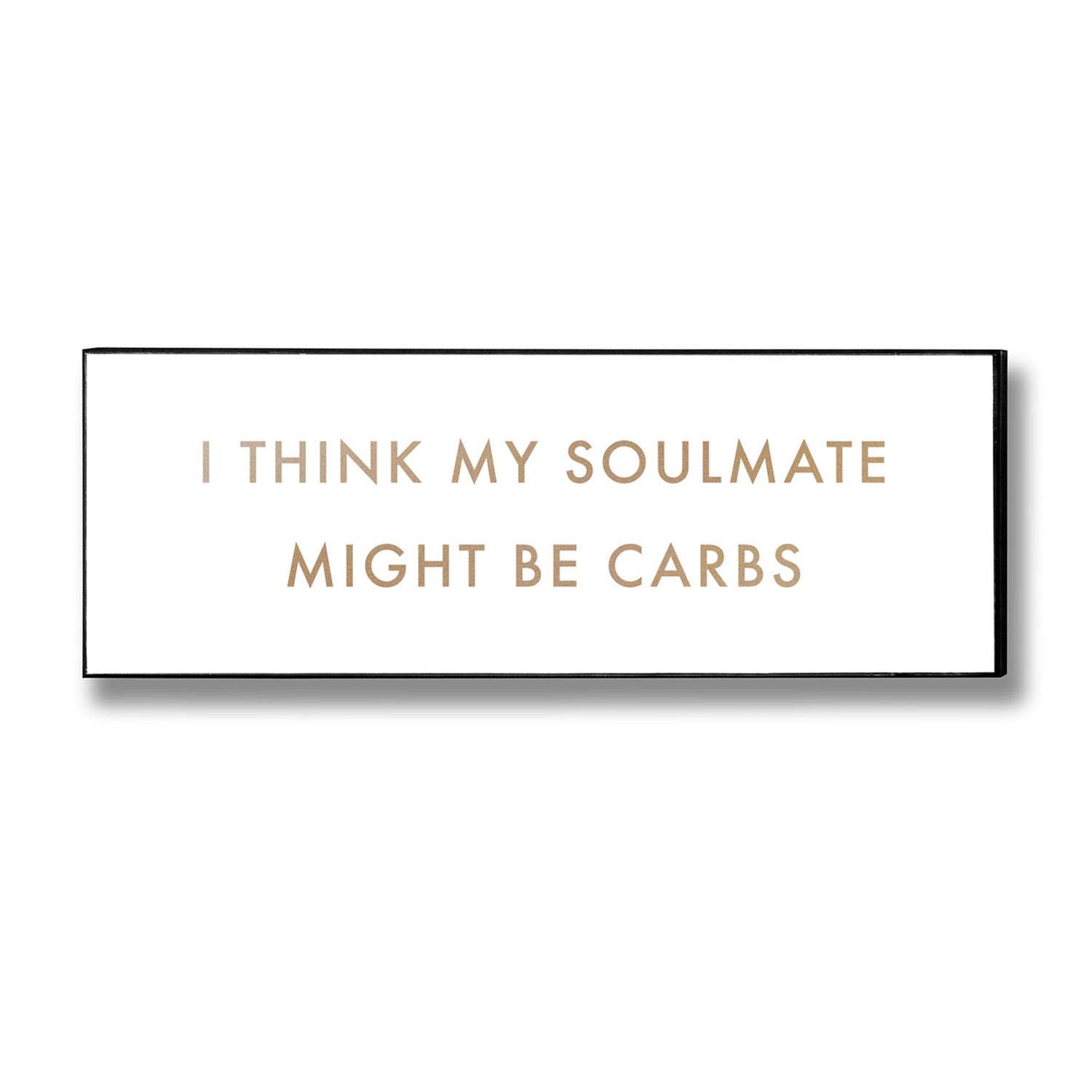 Hill 1975 Carbs Soulmate Gold Foil Plaque, Wood, Mixed, 1.8 x 40 x 14cm