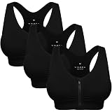 DDAPJ Pyju Womens High Impact Sports Bras Wireless Post Surgery Bra Zip Front Padded Yoga Bras For Workout Fitness Prime Sales Today Purple Xxl