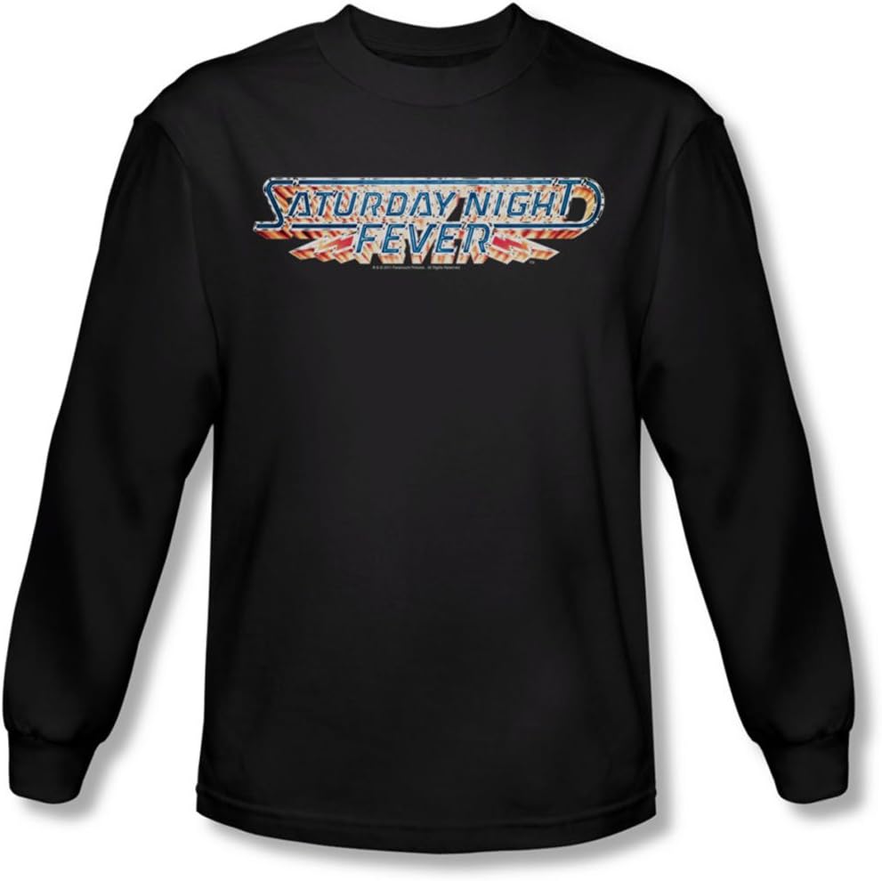 Saturday Night Fever - Mens Logo Long Sleeve Shirt In Black