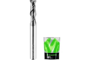 SHARPRO 1/4 End Mills 1/4 Inch Shank, 2 Flute Carbide Square Endmill with AlCrN Coated, Upcut Spiral CNC Router Bits for Alloy Steel, Metal and Stainless Steel
