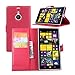 Premium Leather Wallet Flip Bracket Case Cover for Nokia Lumia 1520 (Wallet - Red)