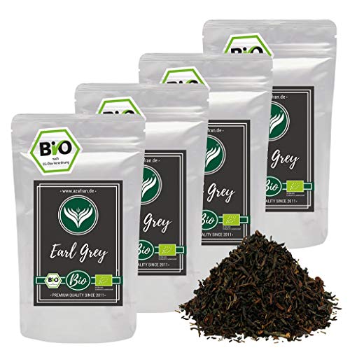 Azafran BIO Earl Grey Schwarzer Tee - Darjeeling Schwarztee mit Bergamotte Öl lose 1kg
