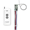 Mini Relay Wireless Switch, 433Mhz Remote Control Relay Switch, 984FT Long Range, DC 6V 12V 24V 1CH Channel Relay Wireless Secure RF Transmitter and Receiver kit, Momentary Toggle Latched Mode