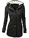 Zestway Womens Warm Casual Wool Blended Classic Hooded Pea Coat Jacket