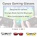 Cyxus Gaming Glasses Blue Light Blocking Reduce Eye Strain (Clear Grey Lens)