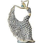 Peacock Dancer Statue Vintage Dancer Figurines Decorative Resin Peacock Dancer Beauty Statue for Home Office Showcase Decoration