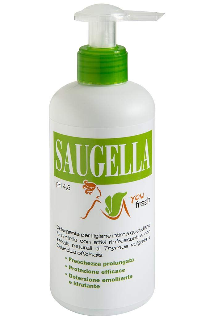 Saugella YouFresh Antibacterial Intimate Cleanser pH 4.5 with Thyme and Calendula Extracts, Freshness, Suitable for Young Women and Teenagers, 200 ml