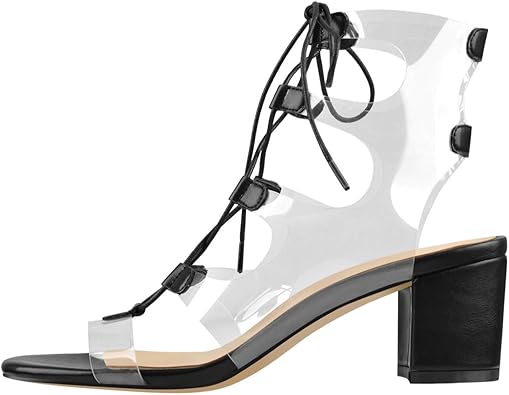 clear mid heel sandals