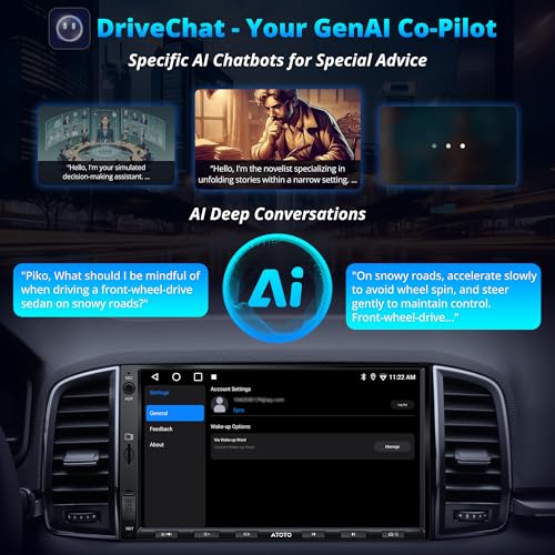 ATOTOEXCEL A5L 7 Inch 2 Din Android Car Radio, CarPlay & Android Wireless Car Radio, Touchscreen Radio, Wi-Fi Tethering/BT/USB, 24-B EQ DSP, OBD2 Scanner, GPS Tracking, HDMI Output, 2+32G, FM/RDS