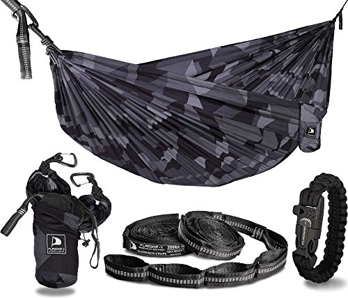 Flagship-X Urban Camo Double 2 Person Camping Hammock Packable for Backpacking - Midnight Camouflage