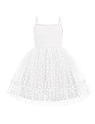 Arshiner Kids Girls Tulle Dress White Tutu Birthday