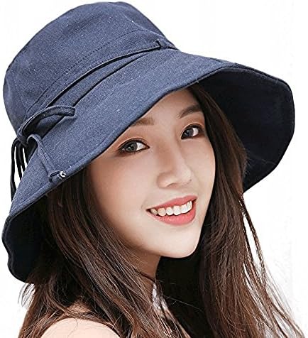Summer Beach Sun Hat Anti-UV UPF 50+ Foldable Wide Brim Bucket Hat for Women